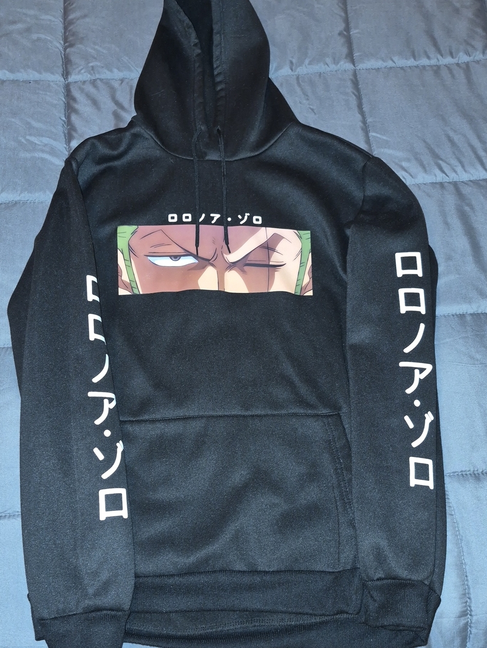 Men's XL Black One Piece Roronoa Zoro Graphic Hoodie